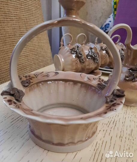 Кофейный сервиз 14 предметов, ручная работа