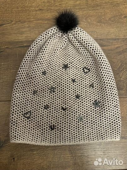 Шапка Pulka светло-кофейного цвета с норкой