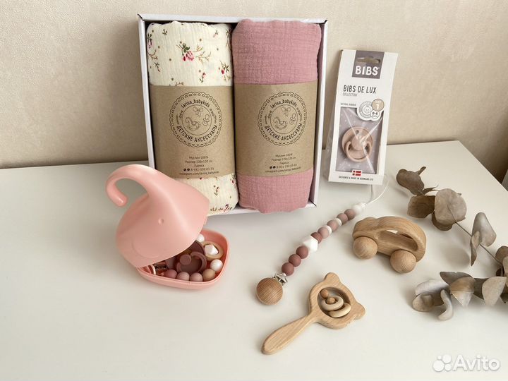 Муслиновая пеленка погремушка держатель