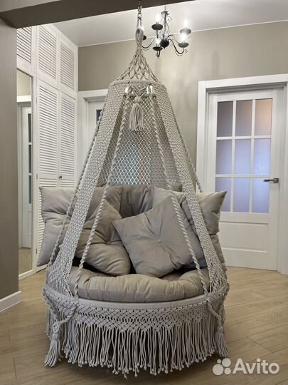 Подвесное кресло гамак шатер макраме