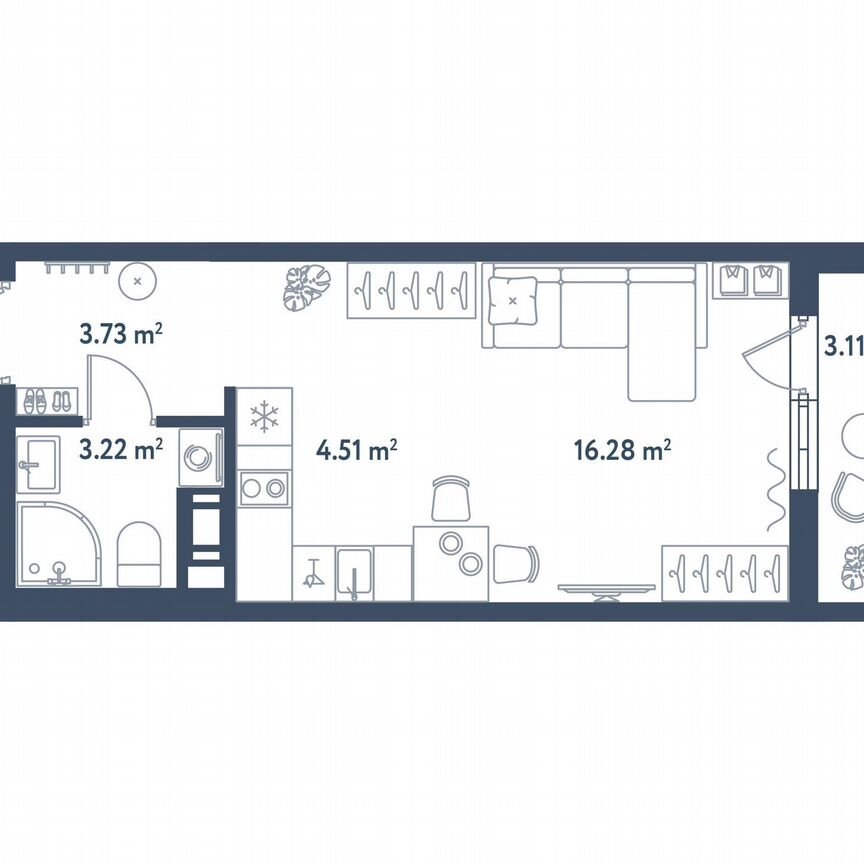 Квартира-студия, 29,3 м², 11/11 эт.