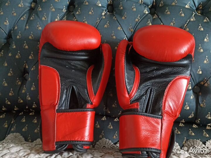 Боксерские перчатки 10 oz натуральная кожа Topten