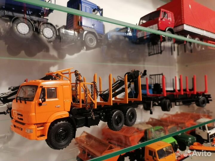 Модель камаз-43118 лесовоз с кму с прицепом