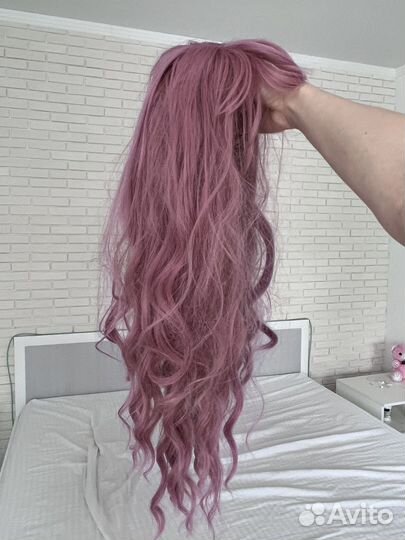 Парик розовый