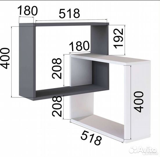 Полка настенная угловая