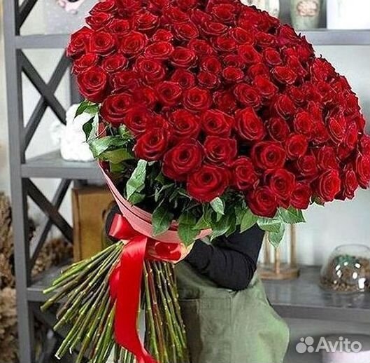 Розы высокие Доставка цветов