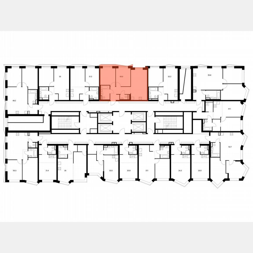 2-к. квартира, 49,9 м², 17/31 эт.