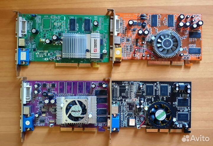 Видеокарты (AGP) 4 шт