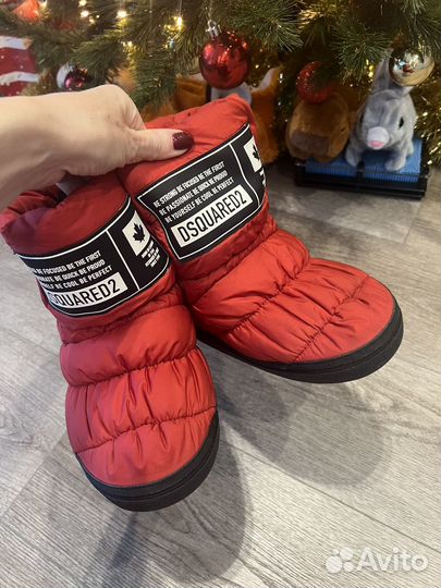 Дутики мунбуты красные 32