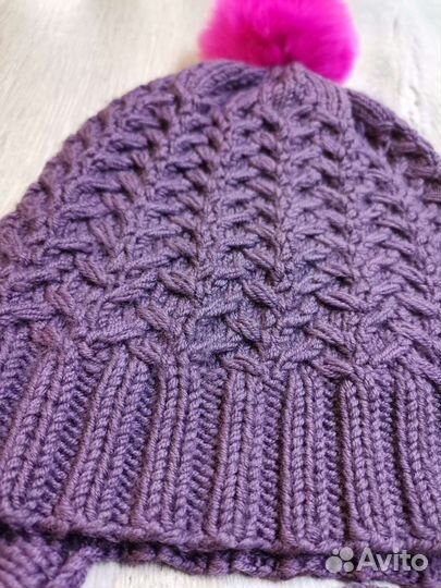 Весенне-осенняя шапка 46-48рр меринос