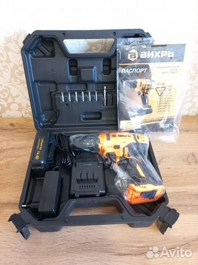 Аккумуляторная дрель-шуруповерт Вихрь да-14,4Л-2К