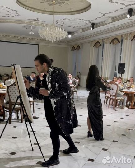 Шоу Звездная пыль,художник намероприятие,скрипачка