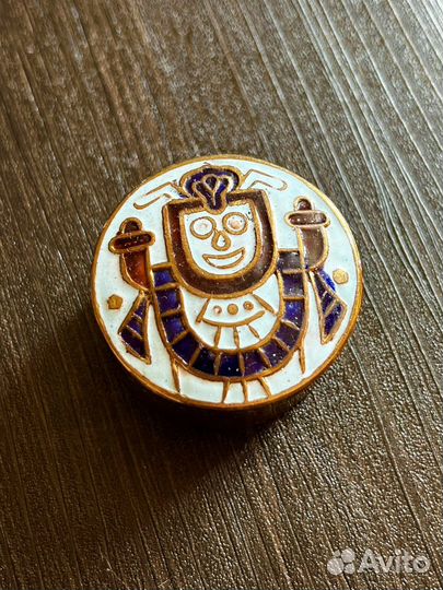 Таблетница винтаж Индия перегородчатая эмаль