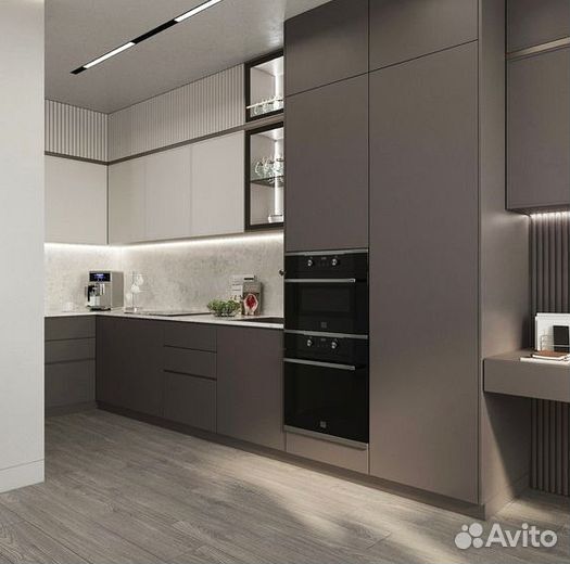 Угловая кухня с подсветкой