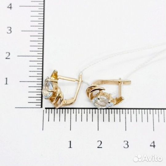 Серьги с синтетическим камнем Золото