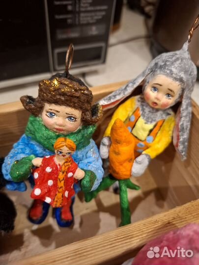 Ватные елочные игрушки