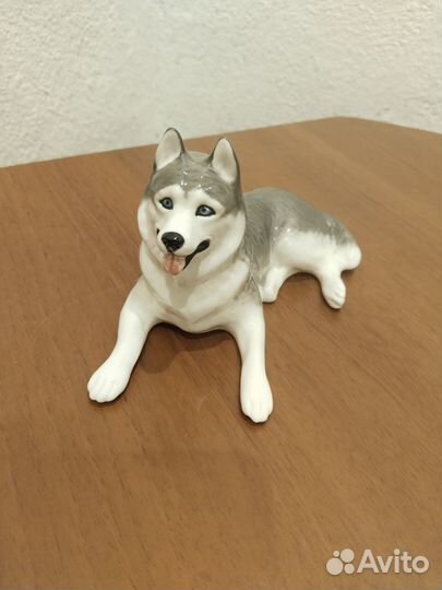 Фарфор статуэтка собака Хаски Астраханский з-д 199