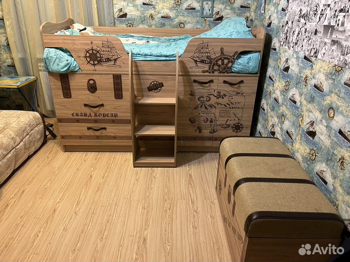 Детская кровать 3 в одном +сундук