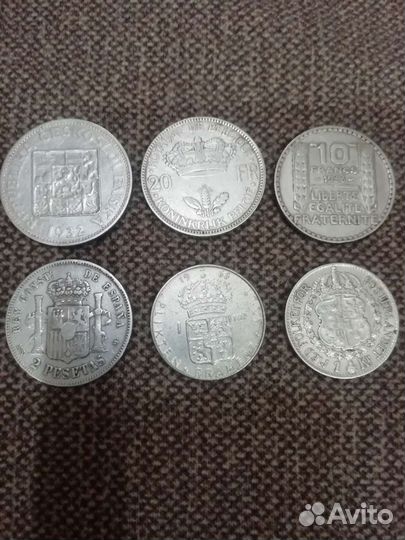 Серебряные монеты разных стран