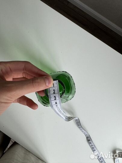 Бутыль стеклянная зеленая ваза