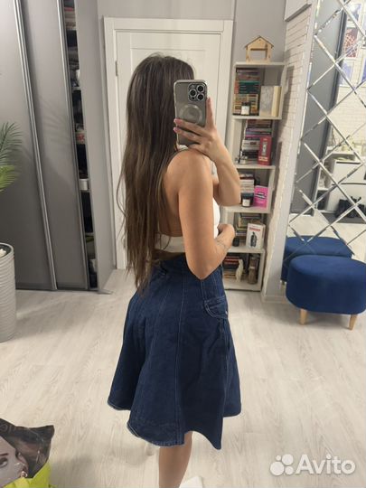 Джинсовая юбка женская S