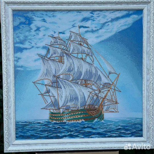 Картина ручная работа корабль на Новый год
