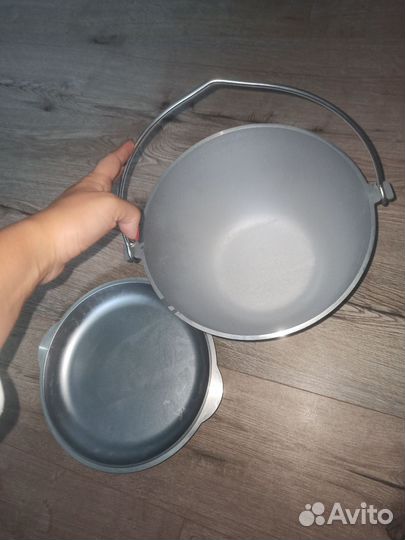 Казан походный 5л с крышкой-сковородой