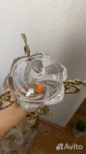 Ваза хрустальнаяна бронзе