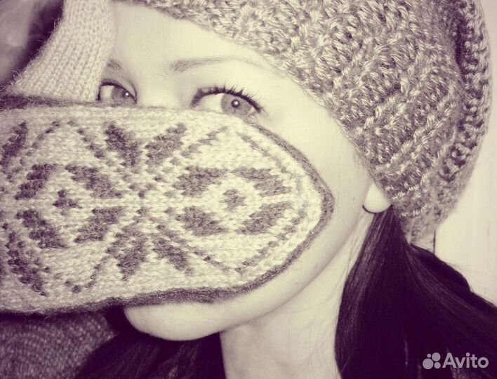 Варежки вязаные ручная работа