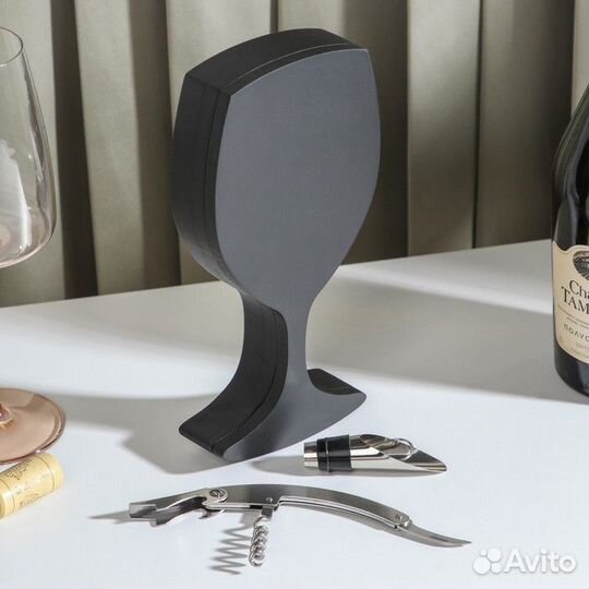 Набор для вина «Бокал», 2 предмета: штопор, каплеу