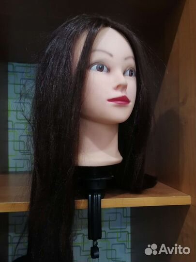 Манекен голова для причесок натуральные волосы