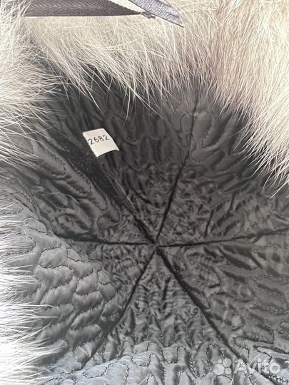 Шапка песец + кожа (новая)