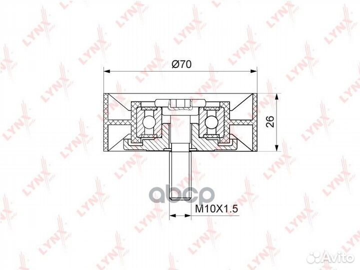 Ролик направляющий приводного ремня PB-7124 LYN