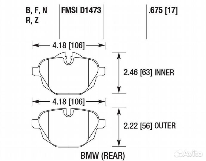 EBC/Hawk тормозные колодки BMW 520/528 (F10/F11)