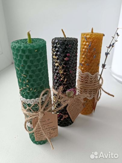 Свечи из вощины с травами