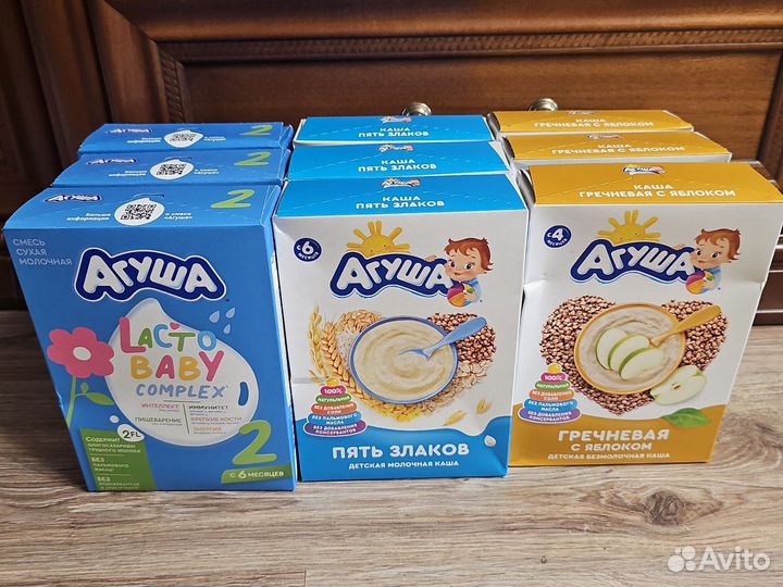 Молочная смесь агуша 2, каши молочные агуша