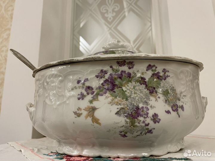 Антикварная супница без ручек. 1920-30 гг