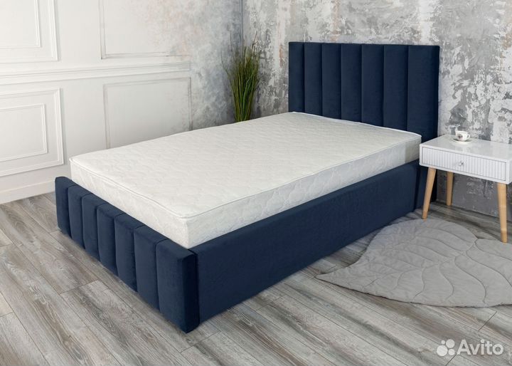 Кровать двуспальная 120х200 Богема в велюре