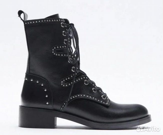Ботинки zara кожаные