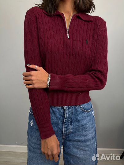 Поло свитер на полузамке