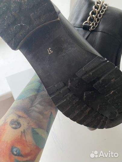 Сапоги женские кожаные демисезон 37