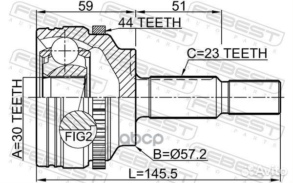 Шрус внешний перед прав/лев 2410-kanga44 24