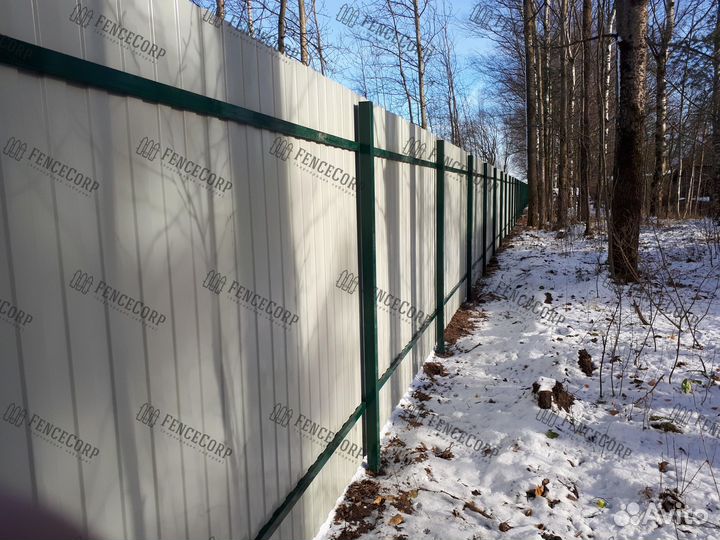 Забор из профнастила для дачи 2 м. 0.45 мм. C8