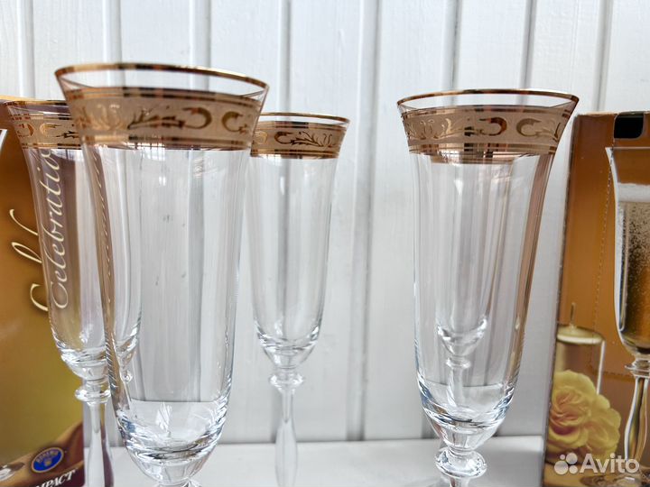 Бокалы для шампанского фужеры богемия