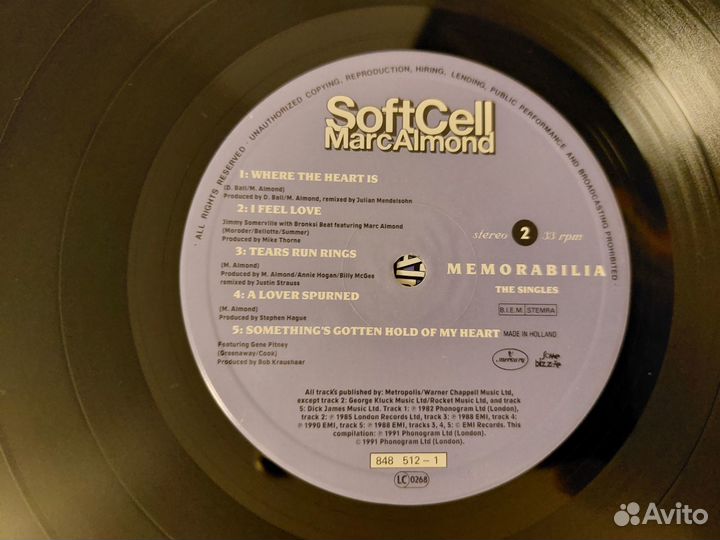 Soft Cell / Marc Almond – Memorabilia, винил, 1991