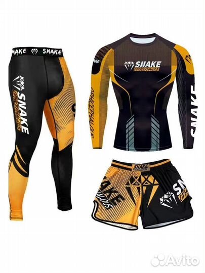 Спортивный костюм 3в1 Рашгард тайтсы шорты