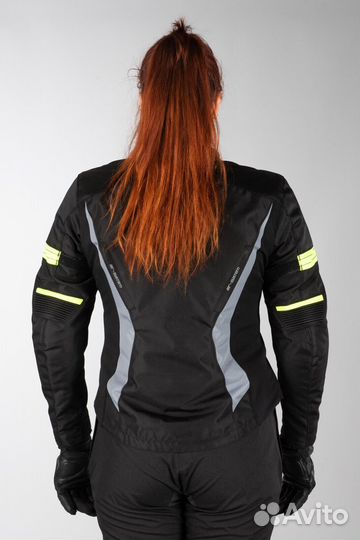 IXS Women’s Sport 5/8 ST Jacket Black-Grey-Yellow Черный