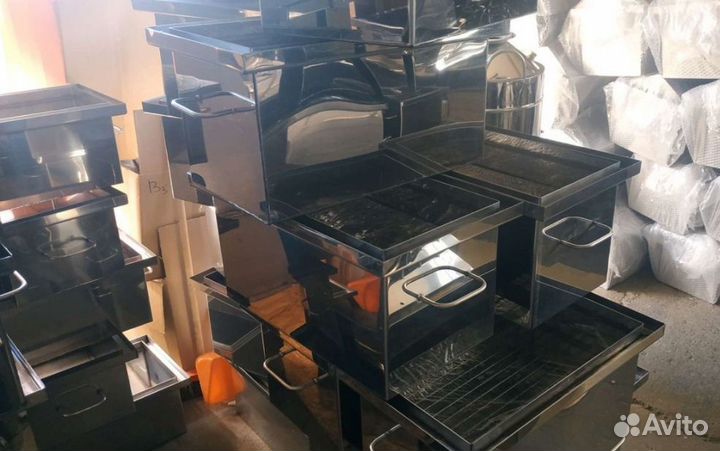 Коптильня uз нержавейки горячего копчения