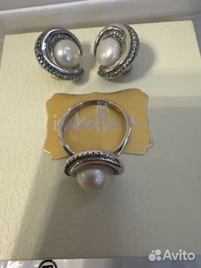 Серьги и кольцо 18 размер