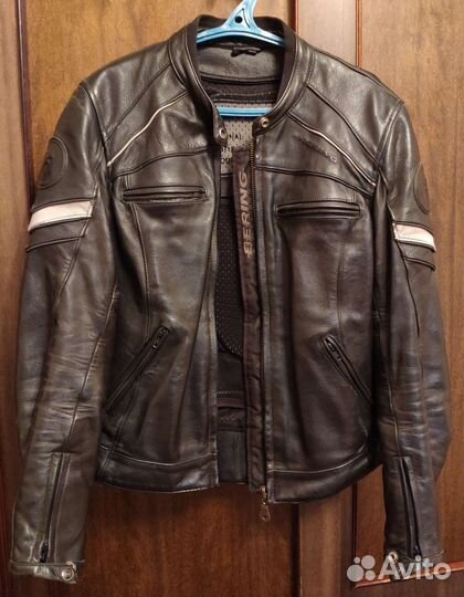 Мотокуртка кожаная мужская 48 р
